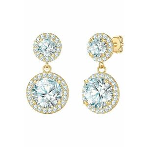 Cercei placati cu aur de 14K cu zirconia - Auriu imagine