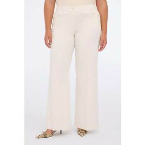 Pantaloni evazati din amestec de lyocell - Crem imagine