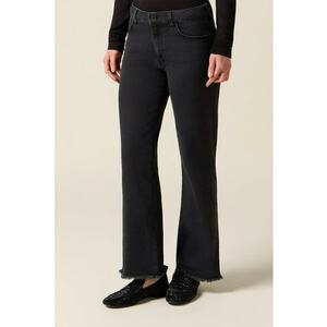 Blugi bootcut cu terminatii franjurate - Negru stins imagine