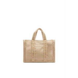 Geanta shopper cu logo in relief - Bej imagine