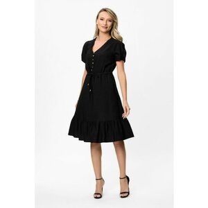 Rochie midi cu decolteu in V Nancy - Negru imagine