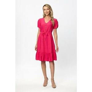 Rochie midi cu decolteu in V Nancy - Fucsia imagine