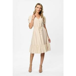 Rochie midi cu decolteu in V Nancy - Bej imagine
