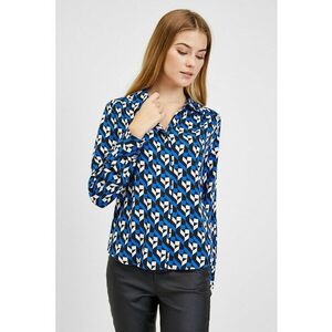 Camasa cu guler clasic si model - Albastru royal imagine