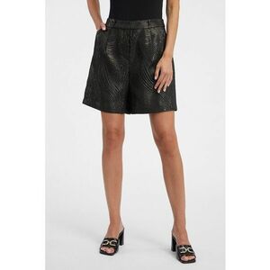Pantaloni scurti relaxed fit cu insertii stralucitoare - Negru imagine