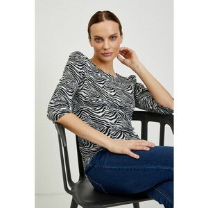 Bluza cu maneci 3/4 - Alb/Negru imagine