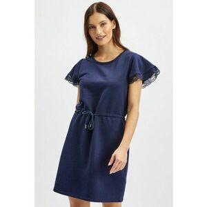 Rochie uni cu maneci scurte - Bleumarin imagine