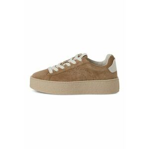 Pantofi sport flatform din piele - Maro inchis/Bej deschis imagine