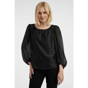 Bluza cu insertii din lurex - Negru imagine