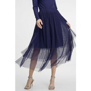 Fusta midi din tul - Albastru indigo imagine