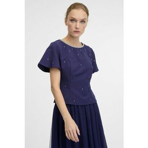 Bluza cu strasuri - Albastru indigo imagine