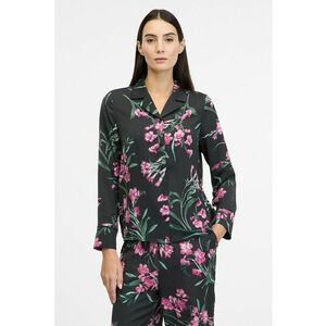 Camasa cu model floral si maneci lungi - Verde/Fucsia/Negru stins imagine