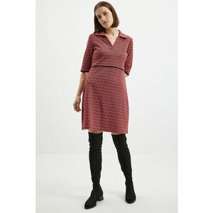 Rochie scurta cu maneci medi - Roz deschis/Rosu inchis imagine