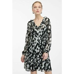 Rochie scurta cu model - Alb/Negru imagine