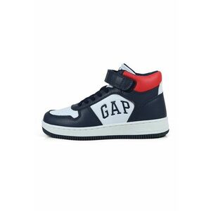 Pantofi sport mid-high din piele ecologica - Rosu/Alb/Bleumarin imagine