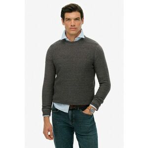 Pulover regular fit din bumbac organic - Gri inchis melange imagine