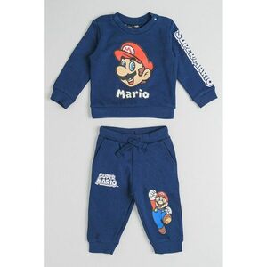 Set de pantaloni si bluza de trening din bumbac cu imprimeu - 2 piese - Rosu/Bej/Bleumarin imagine