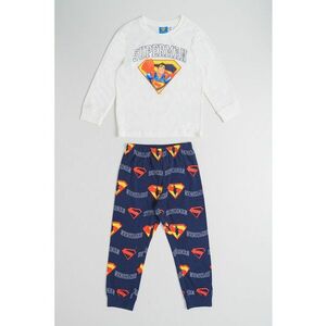 Pijama lunga din bumbac cu model cu Superman - Rosu/Alb/Bleumarin imagine