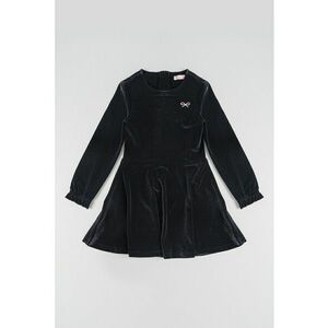 Rochie evazata din catifea - Negru imagine