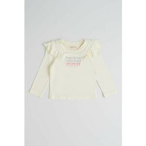 Bluza cu detalii cu volane - Roz deschis/Galben pal imagine
