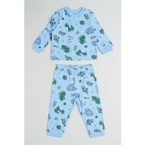 Pijama lunga cu model - Verde/Albastru deschis imagine