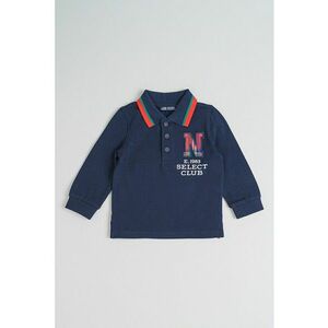 Bluza polo din bumbac - Rosu/Albastru ultramarin imagine