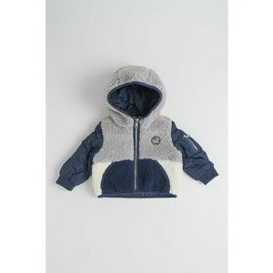 Geaca pufoasa cu model 2-in-1 - Gri deschis/Albastru inchis/Bej deschis imagine