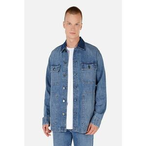 Jacheta din denim cu buzunare cu clapa - BLUE imagine