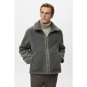 Jacheta din blana shearling sintetica - Gri cenusiu imagine
