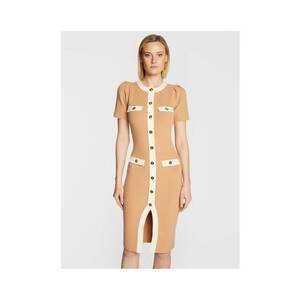 Rochie dama bej - tricotata - imagine
