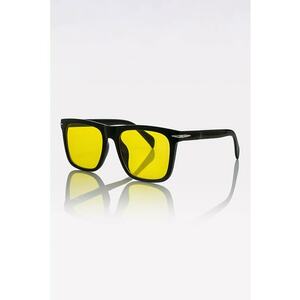 Ochelari de soare dreptunghiulari unisex cu lentile polarizate - Negru imagine