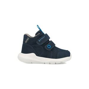 Ghete din piele nabuc cu inchidere velcro - Bleumarin imagine