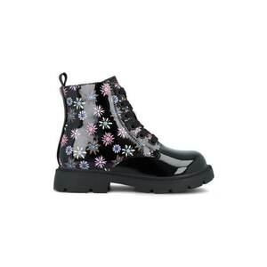 Bocanci cu model floral - Negru/Roz deschis/Albastru deschis imagine