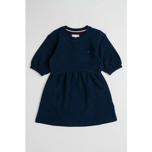 Rochie scurta cu croiala in A si detaliu logo - Bleumarin imagine