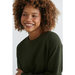 Bluza uni de trening regular fit - Verde inchis imagine