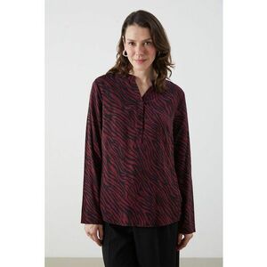 Bluza tunica cu imprimeu zebra - Visiniu/Negru imagine