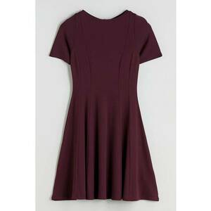 Rochie mini cu decolteu la baza gatului - Violet pruna imagine
