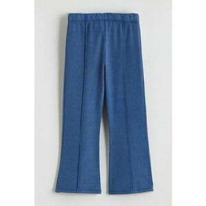 Pantaloni evazati cu talie elastica - Albastru imagine
