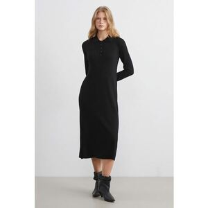 Rochie midi uni - Negru imagine