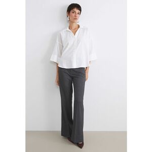 Pantaloni slim fit cu dungi - Alb murdar/Gri inchis imagine