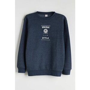 Bluza de trening lejera cu imprimeu text - Alb/Albastru ultramarin imagine