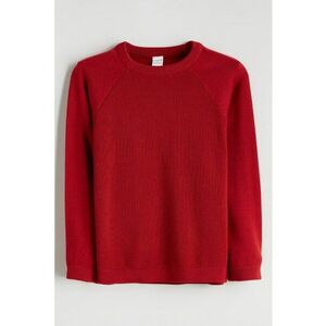 Pulover din bumbac cu maneci raglan - Rosu vermillion imagine