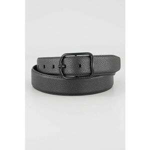 Curea din piele cu catarama rotunda - Negru/Kaki imagine