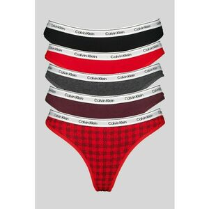 Set de chiloti tanga cu logo - 5 perechi - Negru/Rosu vermillion/Violet pruna imagine