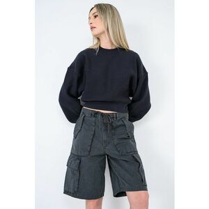 Bluza crop de trening Kit - Negru imagine