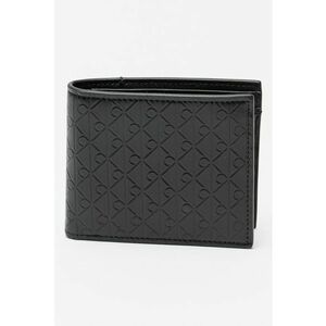Portofel pliabil de piele cu aspect texturat - Negru imagine