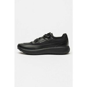 Pantofi sport din piele ecologica cu insertii din material textil - Negru imagine