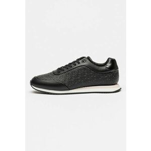 Pantofi sport din piele ecologica cu model monograma - Negru imagine