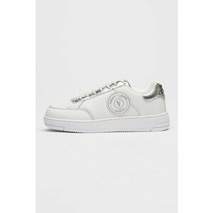 Pantofi sport low cut de piele ecologica Meyssa - Alb optic/Argintiu imagine