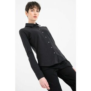 Camasa slim fit din material pique cu logo discret - Negru imagine